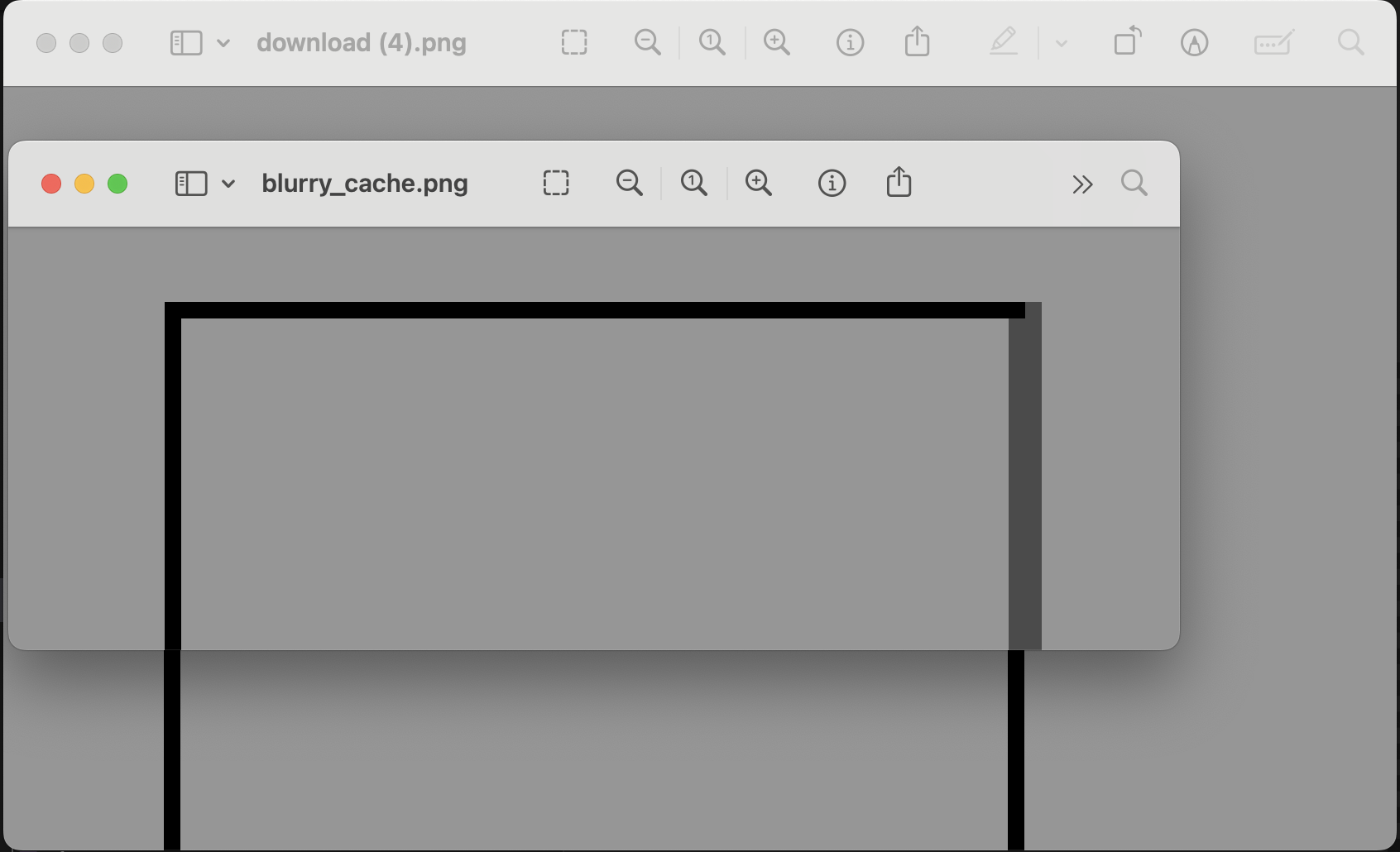 Cache blurriness